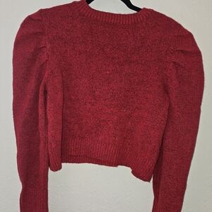 Wild Fable Textured Red Crew Neck Sweater
